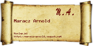 Maracz Arnold névjegykártya