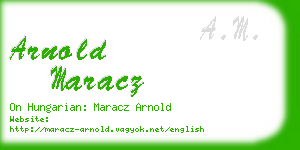 arnold maracz business card